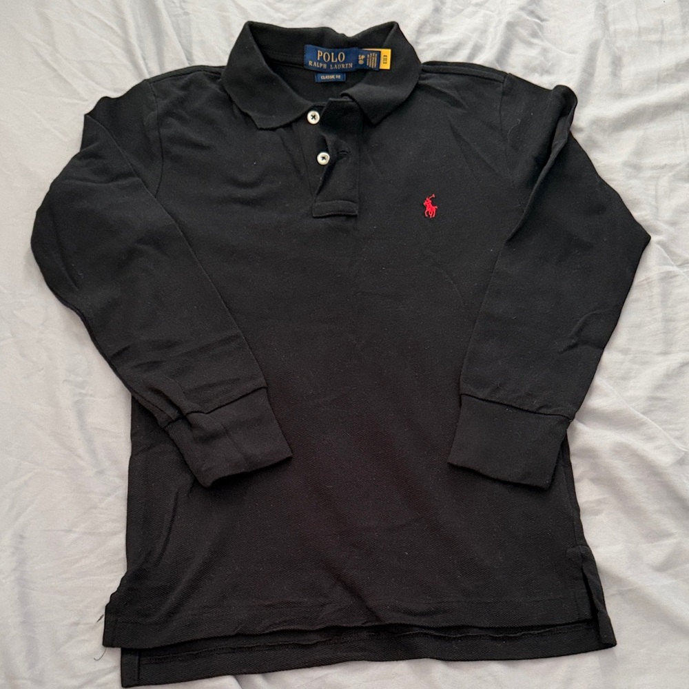 Polo by Ralph Lauren Charcoal Polo Shirt with Red Logo